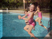 Photo of campers at pool